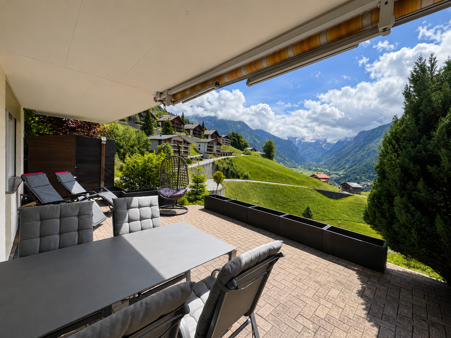 Ferienwohnung Engelberg terrace view