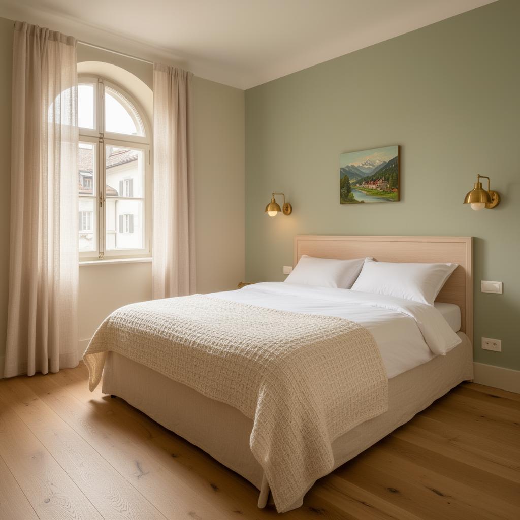 Schlafzimmer des Altstadt Apartments in Luzern