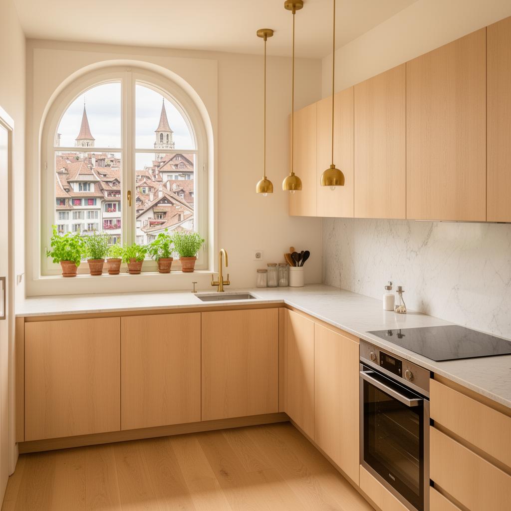 Küche und Essbereich des Altstadt Apartments in Luzern
